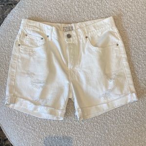 Mother denim white loose fray jean shorts